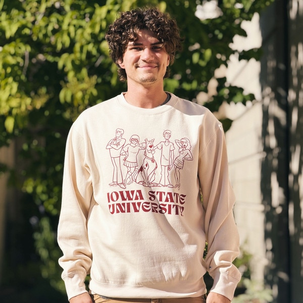 Blue 84 Iowa State Scooby Doo Gang Cappuccino Crewneck